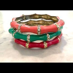 Set of 3 Enamel Bamboo Bangles